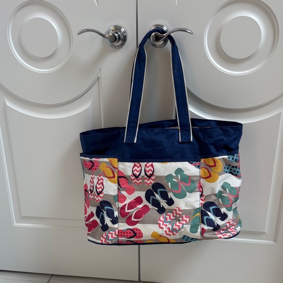 Handbags - Colorful Large Tote Bag with Flip-Flop Design